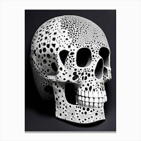 Skull With Terrazzo 2 Patterns Linocut Canvas Print