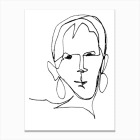 Geraldine Female Black And White Line Art Canvas Print
