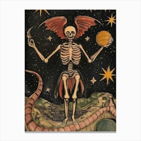 Medieval Death Card Illustration (Rare) Canvas Print