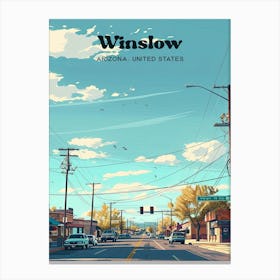 Winslow Arizona Summer Art Illustration Canvas Print