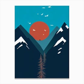 Aspen, Usa Modern Illustration Skiing Poster Canvas Print