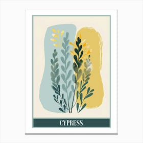Cypress Tree Flat Illustration 7 Poster Canvas Print