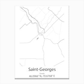 Saint Georges,Canada Minimalist Map Canvas Print