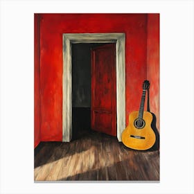 Guitar And Door Stampe su tela