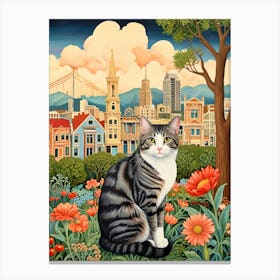 Cat In Bloom Canvas Print