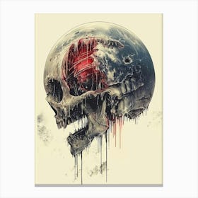 Skull With Blood Canvas Print