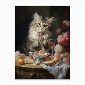 Luxury Cat Banquet 2 Canvas Print