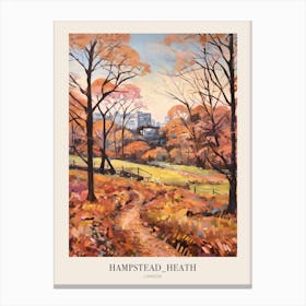 Autumn City Park Painting Hampstead Heath Park London 3 Poster Canvas Print