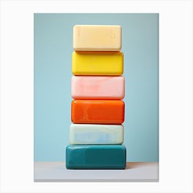 Stack Of Soaps, Stone Art Canvas Print