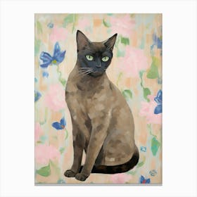 A Burmese Cat Painting, Impressionist Painting 1 Canvas Print