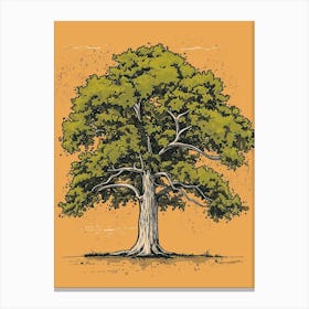 Oak Tree Minimalistic Drawing 4 Canvas Print