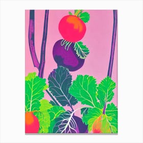 Beetroot 2 Risograph Retro Poster vegetable Canvas Print
