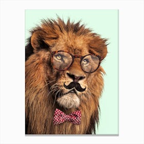 Moustache Lion Canvas Print