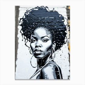 Graffiti Mural Of Beautiful Black Woman 93 Canvas Print