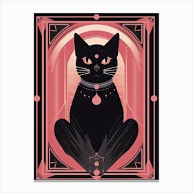 The Emperor Tarot Card, Black Cat In Pink 1 Canvas Print