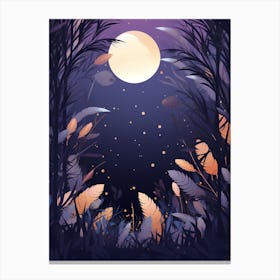 Moonlight In The Forest 2 Canvas Print