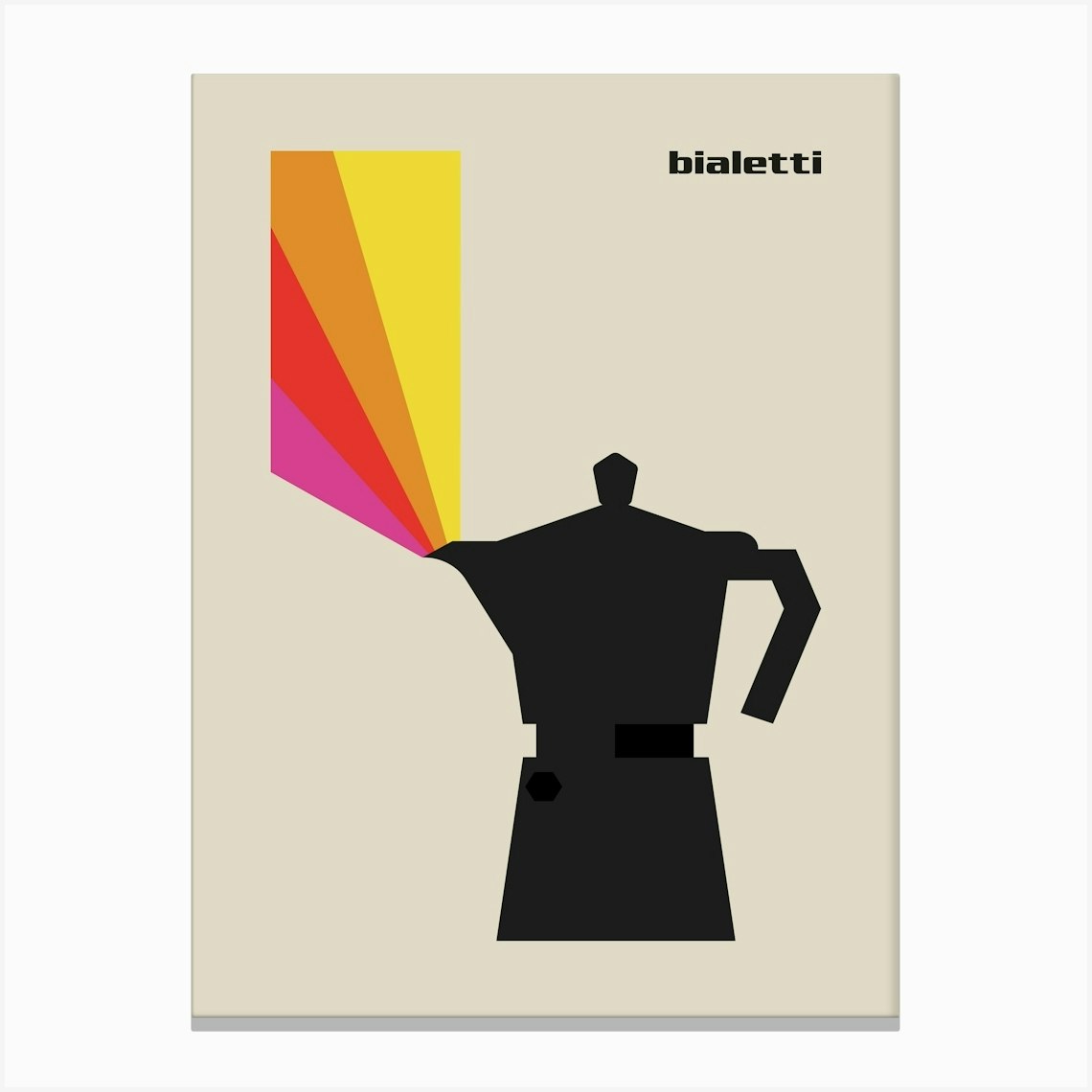 Moka Pot Coffee Print Mid Century Modern Bialetti Poster Retro Italy Espresso Handmade Gifts Midcentury Art Minimalist Artwork 60s Decor Canvas Print