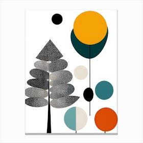 Tree And Circles Abstract Canvas Print