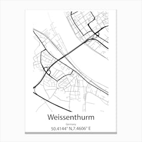 Weissenthurm,Germany Minimalist Map Canvas Print