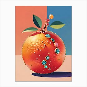 Grapefruit With Jewels Canvas Print