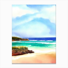 Bronte Beach 3, Australia Watercolour Canvas Print