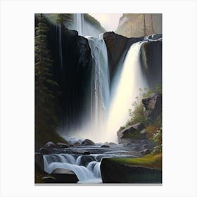 Hogum Falls, Norway Peaceful Oil Art  (1) Canvas Print