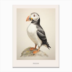 Vintage Bird Drawing Pigeon 4 Poster Canvas Print