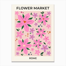 Flower Market Rome Italy Canvas Print