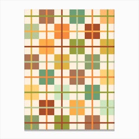 Earth-Toned Checkered Plaid Canvas Print