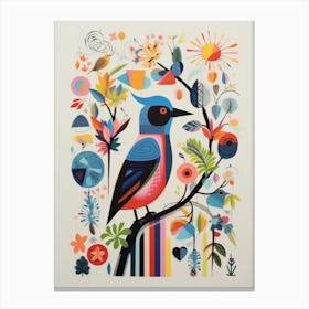 Colourful Scandi Bird Lark 1 Canvas Print