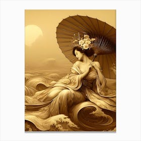 Japan Traditional Geisha Illustration By Ad 71 Canvas Print