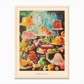 Jelly Dessert Platter Retro Collage Poster Canvas Print