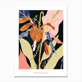 Colourful Flower Illustration Poster Bleeding Heart 3 Canvas Print
