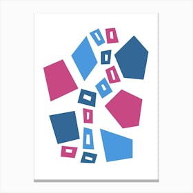 Blue, Purple and Pink Geometric Canvas Print
