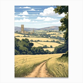 Cotswold Way England 3 Vintage Travel Illustration Canvas Print