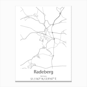 Radeberg,Germany Minimalist Map Canvas Print