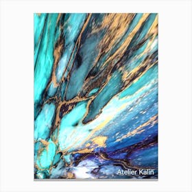 Turquoise And Gold Canvas Print