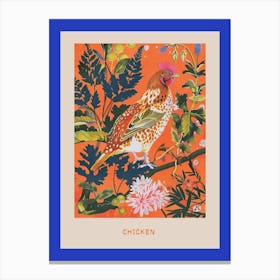 Spring Birds Poster Chicken 4 Canvas Print