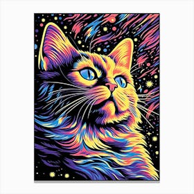 Cosmic Furstorm, Psychedelic Cats series Canvas Print