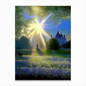 Château De Chantilly Gardens, France Classic Painting Canvas Print