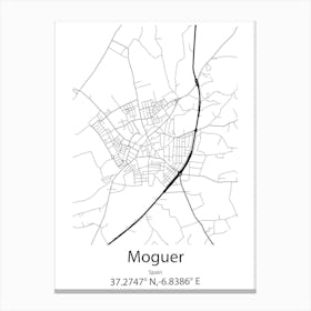 Moguer,Spain Minimalist Map Canvas Print