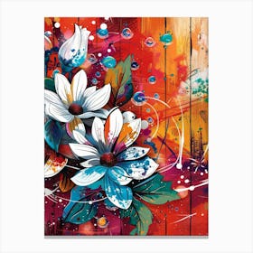 Flowers On A Fence Canvas Print