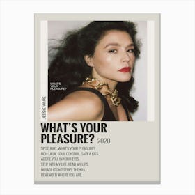 What S Your Pleasure 2020 Music Poster Decor Canvas Print