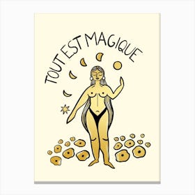 Eveything Is Magic Golden Canvas Print