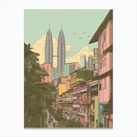 Kuala Lumpur Malaysia Travel Illustration 4 Canvas Print