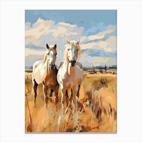 Horses Painting In Montana, Usa 2 Canvas Print