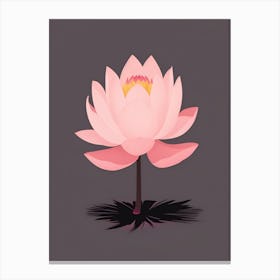 A Pink Lotus In Minimalist Style Vertical Composition 91 Canvas Print