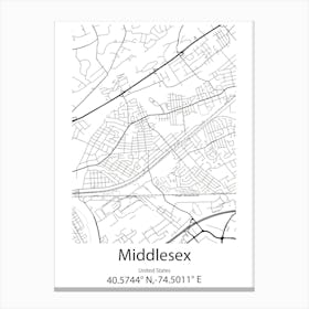 Middlesex Centre,Canada Minimalist Map Lienzos