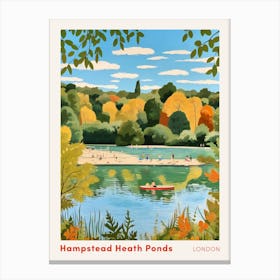 Hampstead Heath Swimming Pond London 2 Swimming Poster Canvas Print