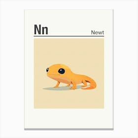 Animals Alphabet Newt 1 Canvas Print